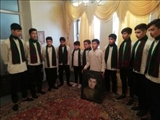 حضور گروه سرود منتظران مهدی عج در منزل خانواده شهید شعبانعلی چهارپاشلو 
