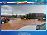 جاری شدن سیل در جاده فیروزکوه به سمنان (دهستان پشتکوه)