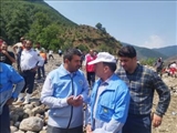 حضور عوامل ستاد بحران شهرستان فیروزکوه در منطقه سیل سوادکوه