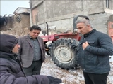 بازدید بخشدار ارجمند از آغاز عملیات بازسازی منازل مسکونی آسیب دیده در حادثه آتش سوزی روستای لزور
