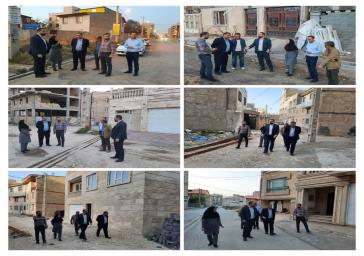بازدید مسئولان شهری از پروژه زیرسازی و آسفالت معبر اصلی شهرک مخابرات فیروزکوه